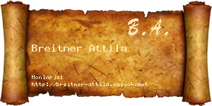 Breitner Attila névjegykártya